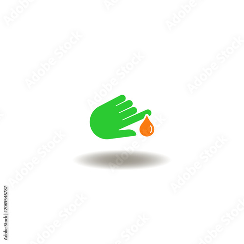 Vector illustration of hand with finger and blood drop. Symbol of prediabetes.