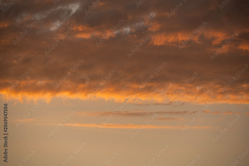 Fototapeta premium Sky with clouds after sunset. Sky background.