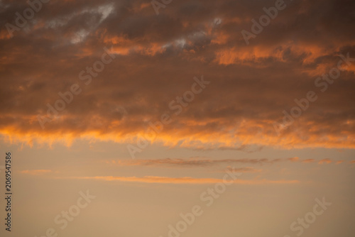 Sky with clouds after sunset. Sky background.