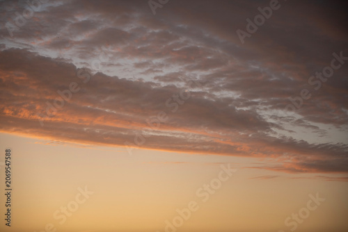 Sky with clouds after sunset. Sky background.