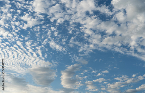 Sky with clouds after sunset. Sky background.