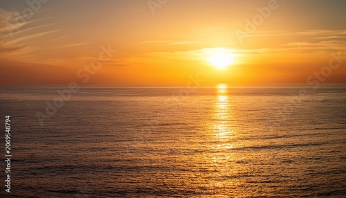 Golden Sunset Over Tranquil Ocean