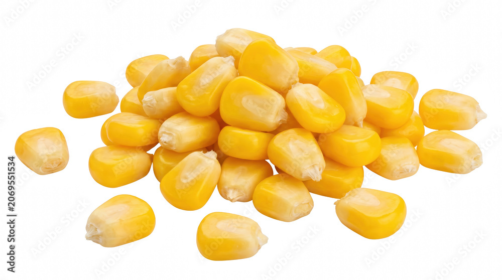Fototapeta premium Pile of fresh yellow sweet corn kernels
