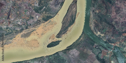 Photos Satellite View Niger River Dry Season Low Water Mali
