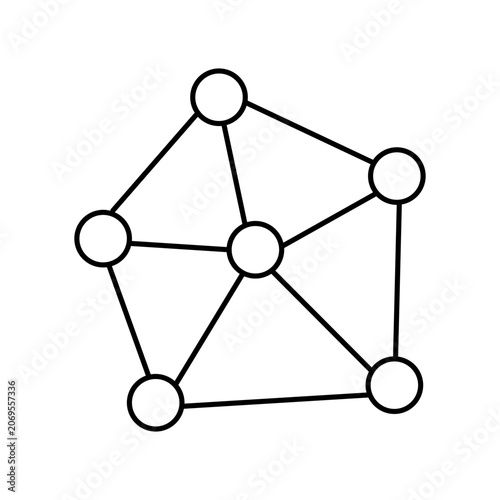 Crystal lattice symbolizing internet network. Vector line illustration for networking concepts, digital infrastructure