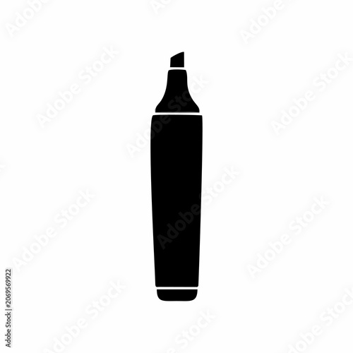 Black Permanent Marker Pen Isolated on White Background Minimalist Line Art Illustration