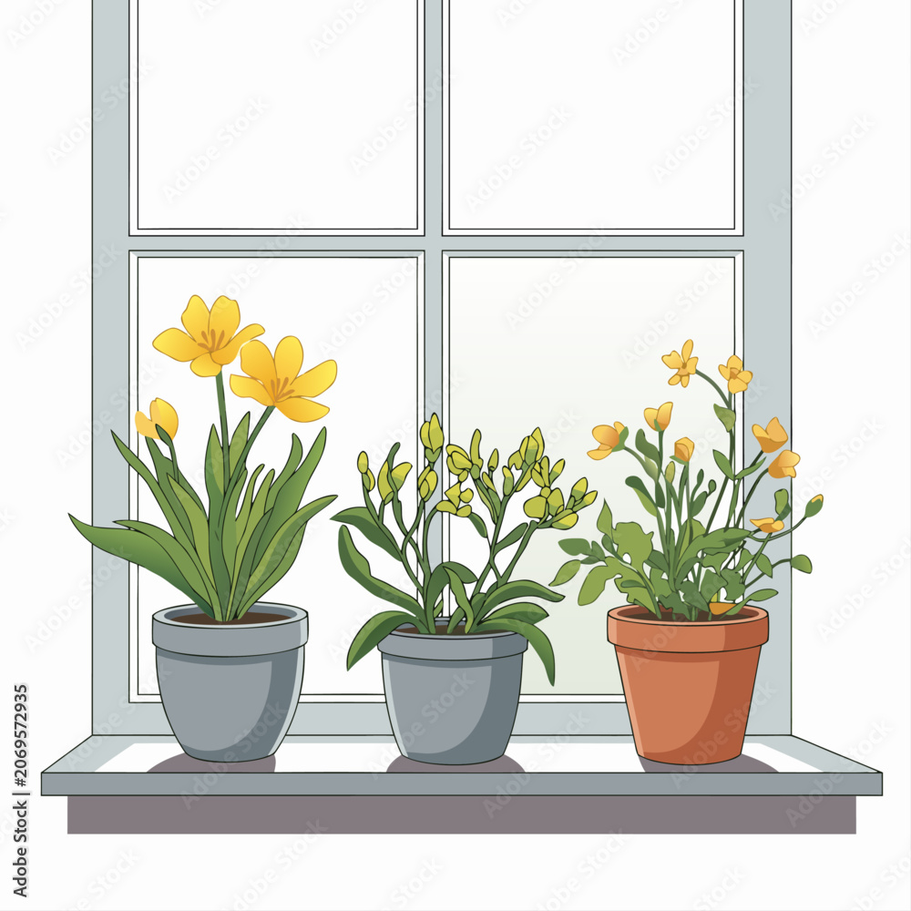 Fototapeta premium flower pot on the window 