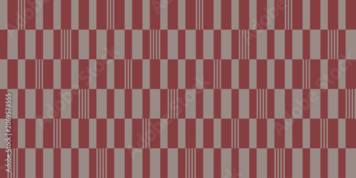 Konstfotografi Seamless woven plaid pattern combining muted red and taupe stripes in balanced g