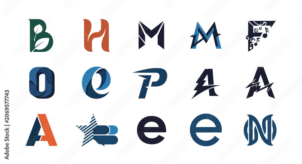 Fototapeta premium Collection of Creative Letter Logos and Monograms