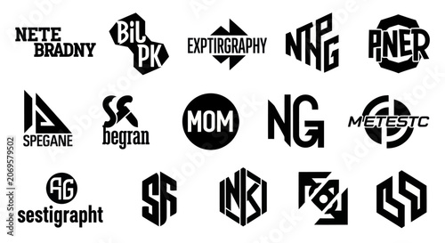 Collection of Modern Abstract Logos and Monograms - Branding Design Elements