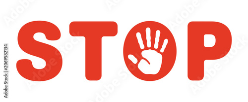 фотографія STOP sign with hand symbol