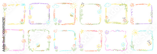 Floral Frame Set Hand Drawn Borders