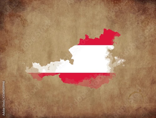 Austria map with the flag inside animation paper video 4K