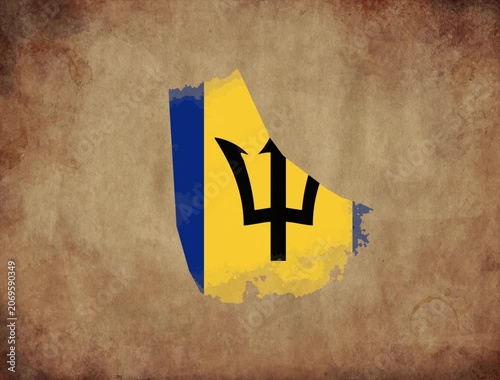 Bhamas map with the flag inside animation paper video 4K