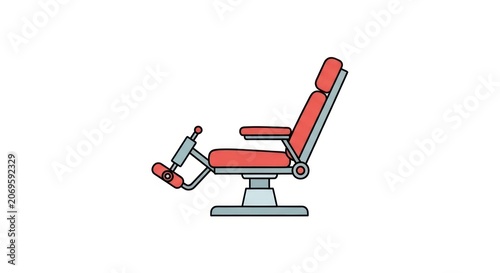 Reclining chair with footrest on white.