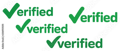 Verified checkmark badge for trust and authenticity, quality assurance label for business websites and product approval