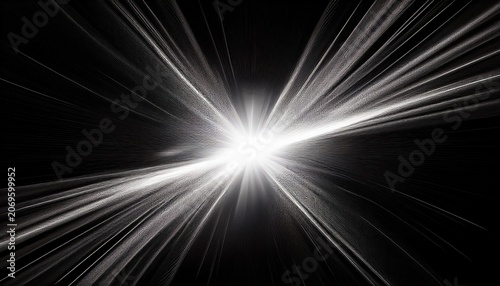 Light Effect Glowing White Starburst With Radiant Beams On Transparent Background