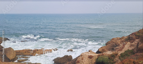 Ocean waves crashing on rocky atlantic coast