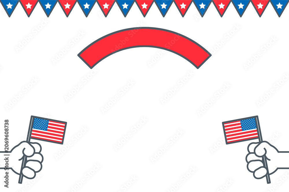 Obraz premium USA cartoon png border, transparent background