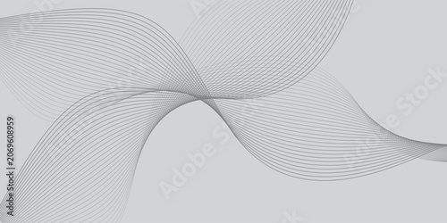 Abstract Background, Transparent Waved Lines. Green Smoke Wave. Gradient Flowing Wavy Lines. Vector illustration.