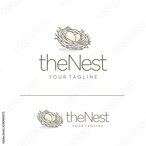 The Nest Bird Egg Logo Vector illustration