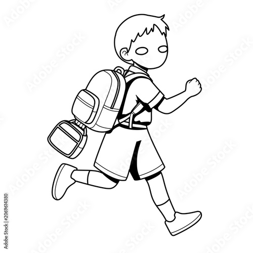 Student Running to School Backpack
