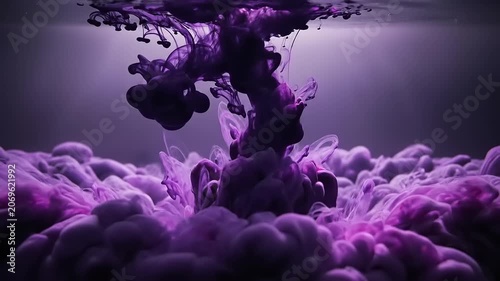 Purple Ink Cloud Mesmerizing Underwater Artistry in Motion.