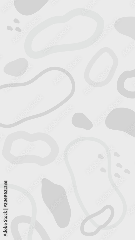 Fototapeta premium Abstract gray organic shapes pattern mobile wallpaper vector