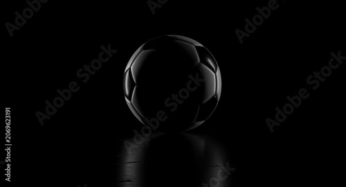 3d rendering of an traditional soccer ball in low key shot