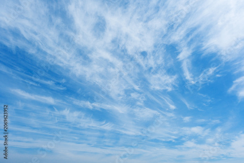Schilderij op canvas 青空に薄雲が広がる風景