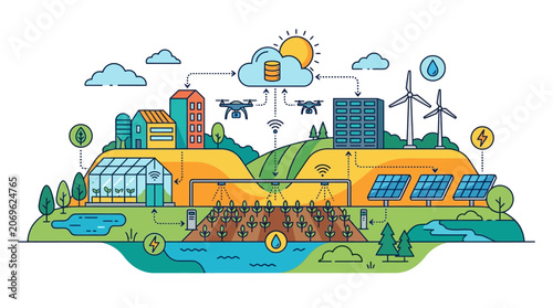 Smart Farming and Sustainable Agriculture Infographic