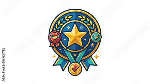 Premium Award Badge Vector Illustration