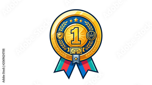 First Place Gold Medal Badge Design