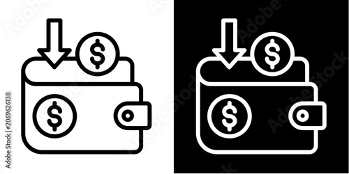 Fotografía Crypto Wallet Deposition Icon Set White Style Collection