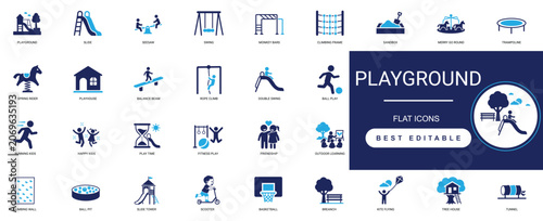 Bild auf Leinwand playground solid icon set