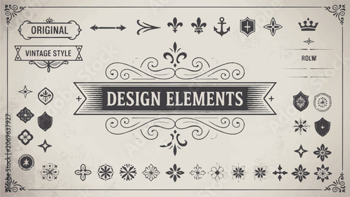 A vintage-style illustration of pirate-themed design elements on a beige background
