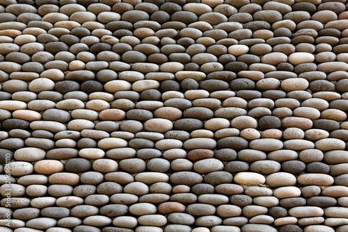 Photography River Rock and Pebble Stone Background Shows Stacked Natural Stones