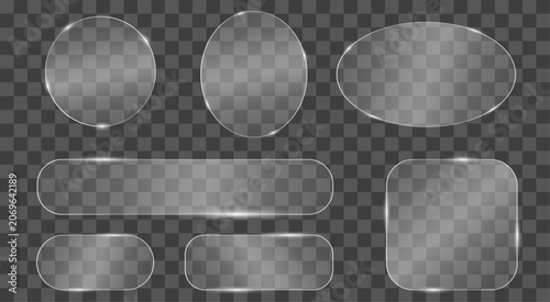 Tableau sur toile Set Of Frosted Glass Shapes
