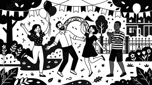 Obraz na płótnie People dancing at a party.
