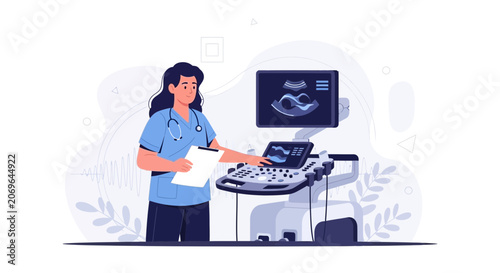 Doctor Performing Ultrasound Scan