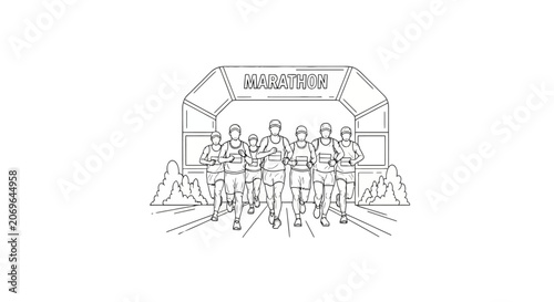Obraz na płótnie Runners at the starting line ready.