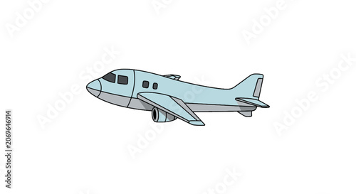 Small airplane in the air flying.