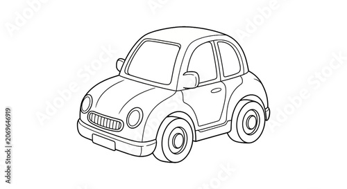Small Car Front View Illustration.