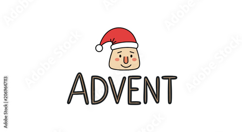 Smiling potato in Santa hat.