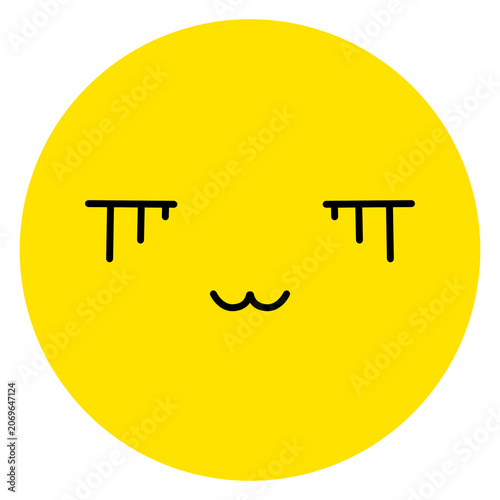Simple yellow circle emoji icon, cute cartoon avatar with expressive face emotion for social media vector style, Vol. 1