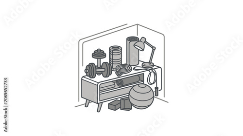 A cluttered workbench with various tools.