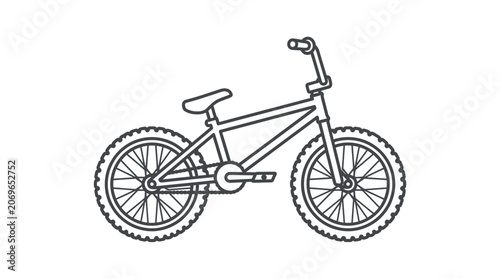 Black line drawing of bicycle.