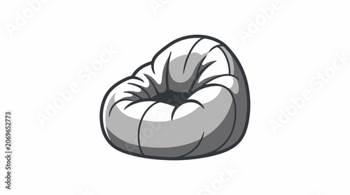 A large gray beanbag chair.