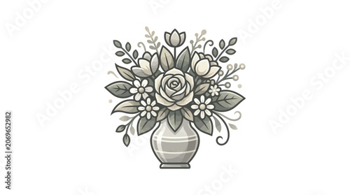 Beautiful Bouquet of Flowers in Vase.