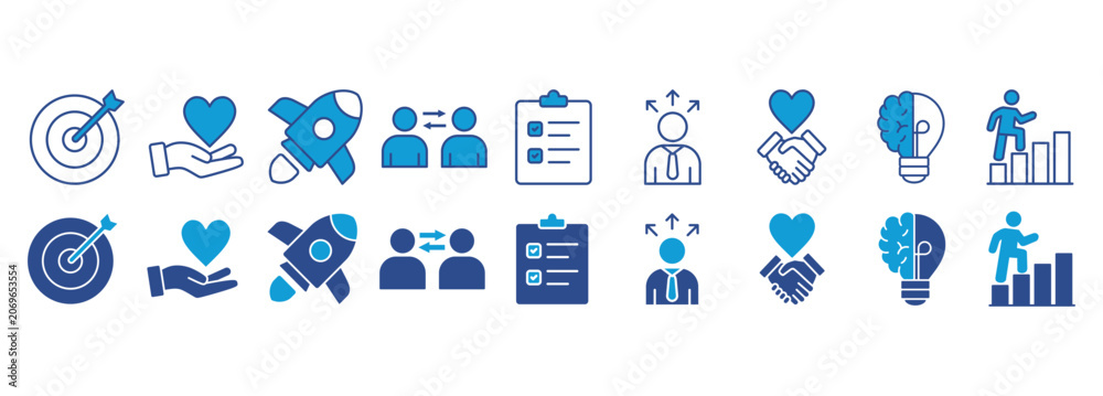 Fototapeta premium Shape the future icon set vector illustration planning process. with symbols and keywords